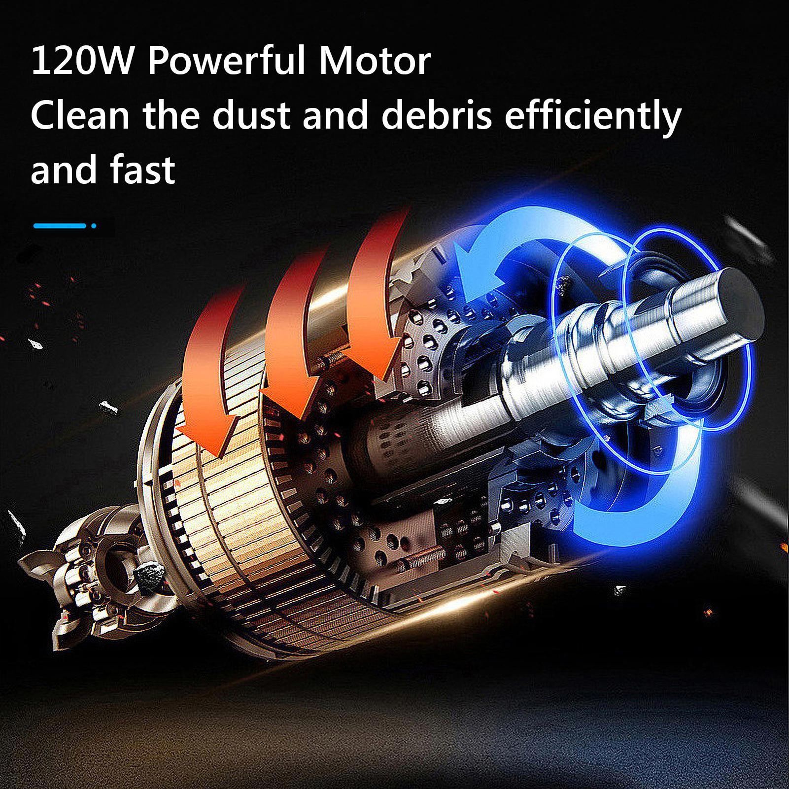 USB Rechargeable Handheld Mini Vacuum Cleaner Car Cleaning Kit with 120W 4500PA Strong Suction for Home and Car