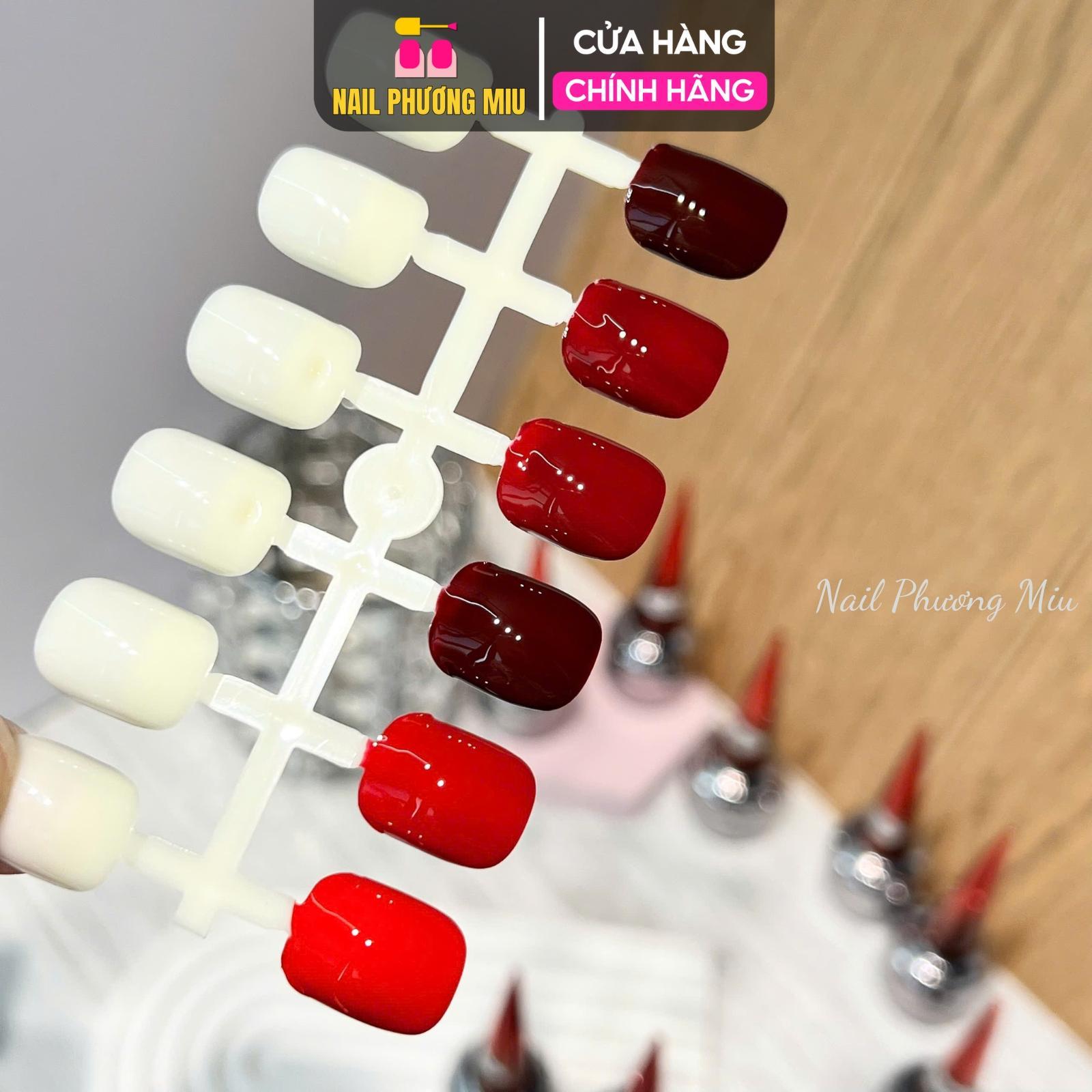 Set Sơn Gel MXBON Đỏ 6 Màu Cao Cấp Chai 15ml, Sơn Bóng Đặc Mướt, Không Ánh Tím Làm Nail, Không Kèm Bảng Màu Nữ Women