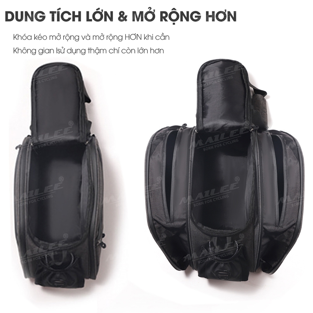 Túi Xe Đạp Gắn Baga Sau Xe Đựng Hành Lý ZZ04 Chất Liệu Vải Polyester 840D Khóa Zip Đôi Chống Nước Dung Tích Lớn Mai Lee