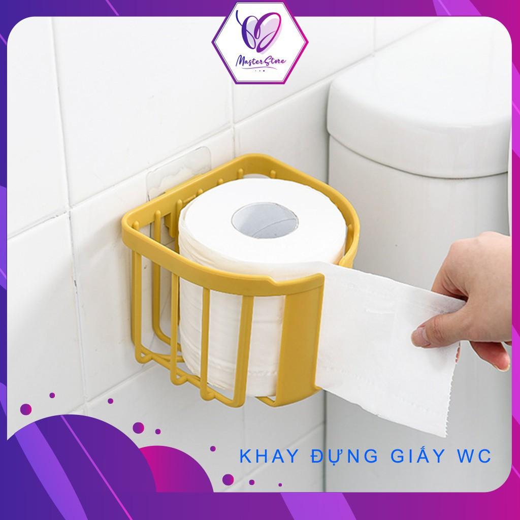 Giỏ đựng giấy vệ sinh dán tường, khay kệ đựng đồ đa năng nhà tắm, nhà bếp