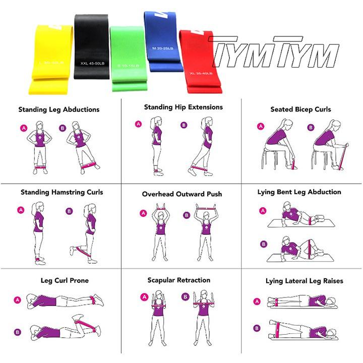 Dây miniband TYMTYM, dây band kháng lực đàn hồi - Chuyên tập mông, gym