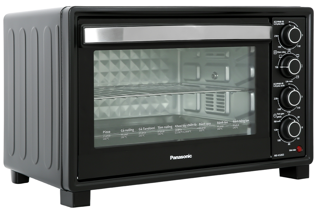 Lò Nướng Panasonic NB-H3203KRA (32 L) - Công suất 1500W - Hai thanh nhiệt trên dưới - 6 chức năng nướng - Khoang lò thép không gỉ - Phụ kiện nướng - Hàng chính hãng - Bảo hành chính hãng 12 tháng