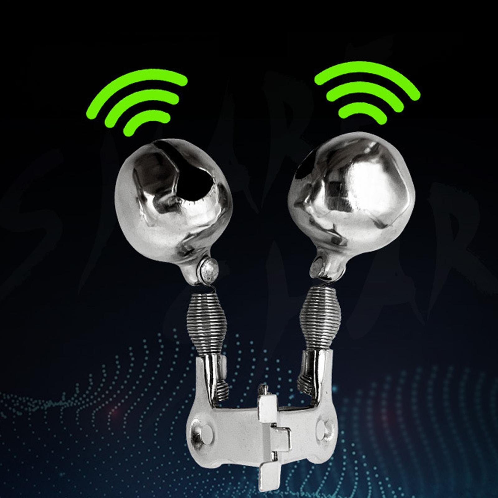 30x Fishing Rod Bell Dual Bells Iron Tackle Practical Indicator Loud Sound Fishing Rod Alarm Clip with Light Clip for Fishing Supplies
