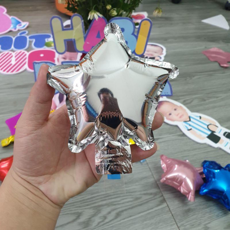 Bóng nhôm hình tim- sao nhí 5 inch trang trí đám cưới, sinh nhật, thôi nôi, đầy tháng