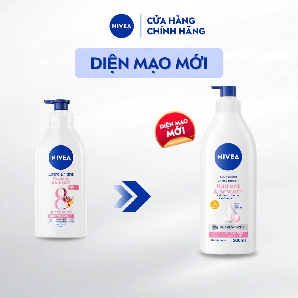 Sữa Dưỡng Thể NIVEA 8 Super Foods Dưỡng Sáng Da | Mịn Da (500ml)