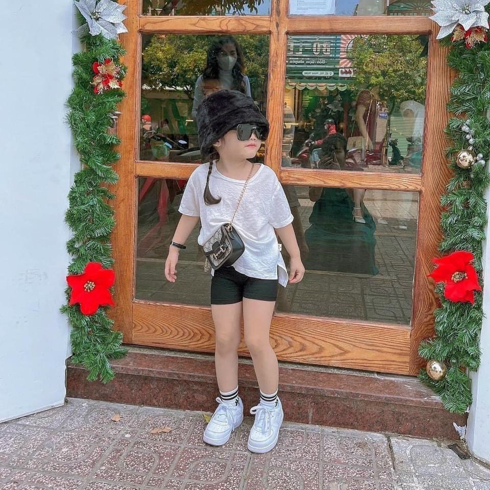 SET 3 ÁO THUN COTTON GIẤY TRƠN CƠ BẢN CHO BÉ GÁI FORM DÀI RỘNG CHẤT MỀM MỊN MỎNG MÁT