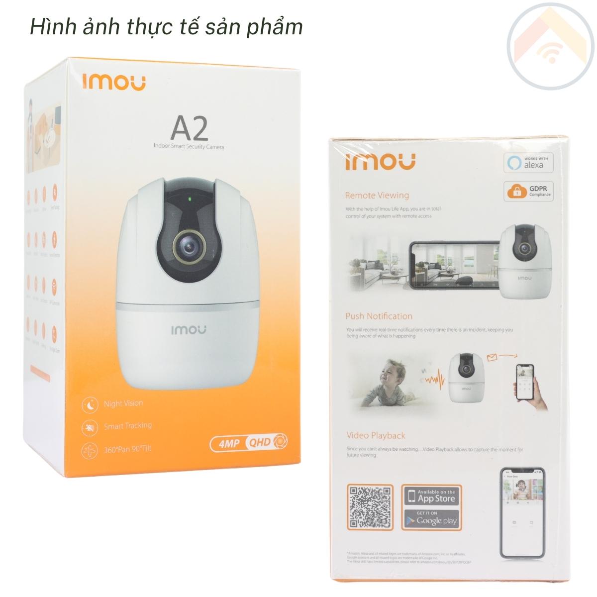 Hàng chính hãng Camera giám sát IMOU Ranger A42P Kèm thẻ nhớ 64GB Wifi 4MP H264 xoay 360độ đàm thoại 2 chiều