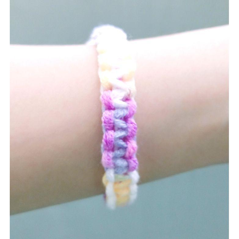 Vòng tay vòng chân may mắn - màu loan - Wendy - Friendship bracelet-xoắn-Vòng tay tình bạn-Vòng tay bạn bè handmade DIY