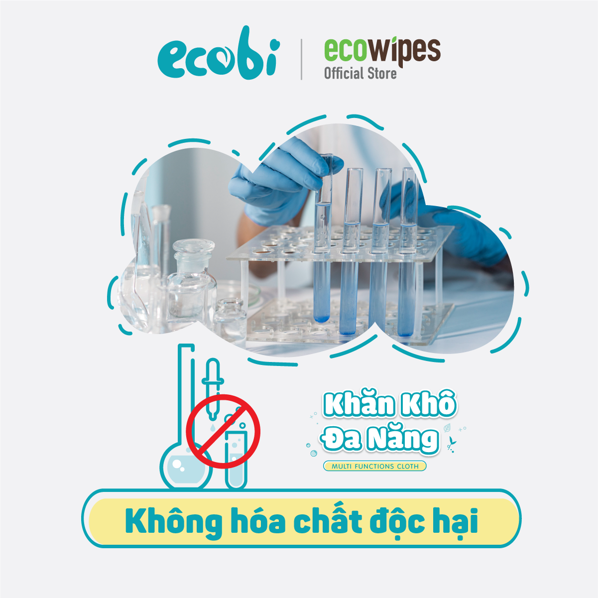 Combo 03 hộp khăn khô đa năng cho bé Ecobi hộp 180 tờ dùng thay khăn sữa an toàn cho trẻ sơ sinh