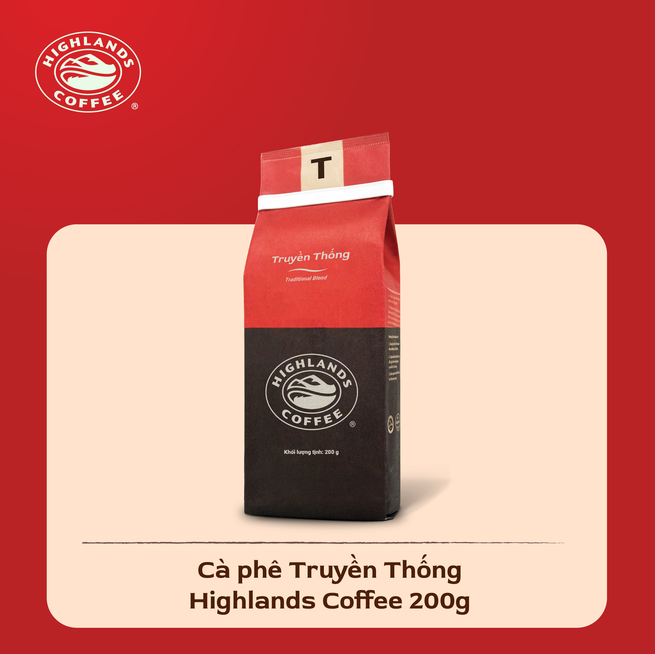 Cà Phê Rang Xay Truyền Thống Highlands Coffee (200g)
