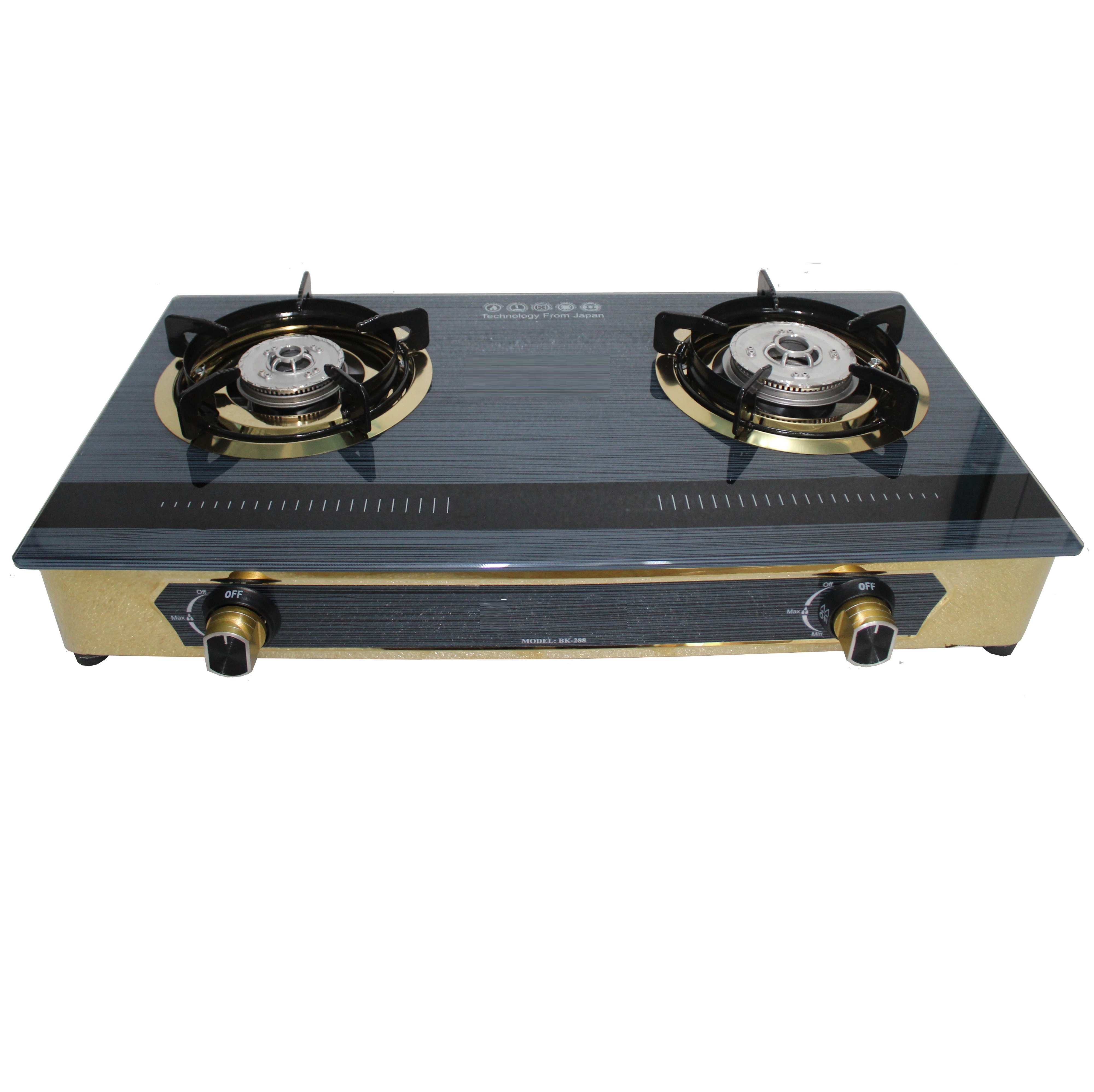 Combo Bếp Gas Dương Mặt Kính BK-288 Kèm Van Dây - Màu Ngẫu Nhiên - Hàng Chính Hãng