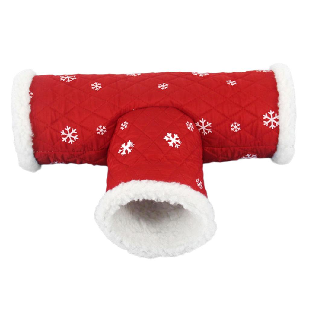 3 Ways Warm Pet Fun Tunnel Hamster Rabbit Ferret Guinea Pig Play Toy Red