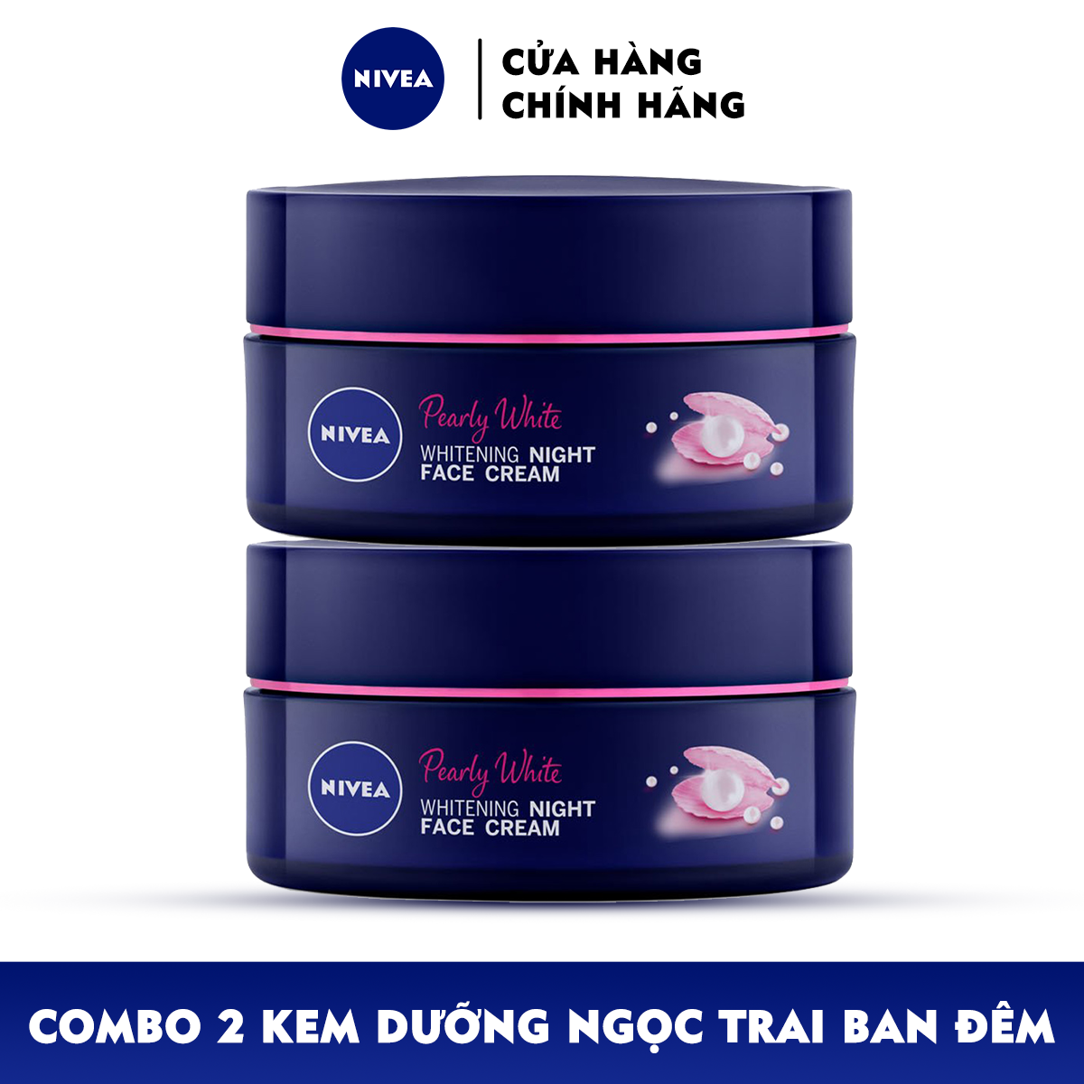 Combo 2 Kem Dưỡng Nivea Ngọc Trai Làm Sáng Da Ban Đêm 50ml 5 in 1 Pearl Filler Pearl White Night Face Cream - 86740