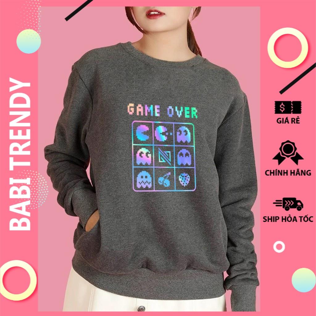 Áo sweater Game Over phản quang unisex nam nữ phong cách hàn quốc form rộng – ST196- babitrendy