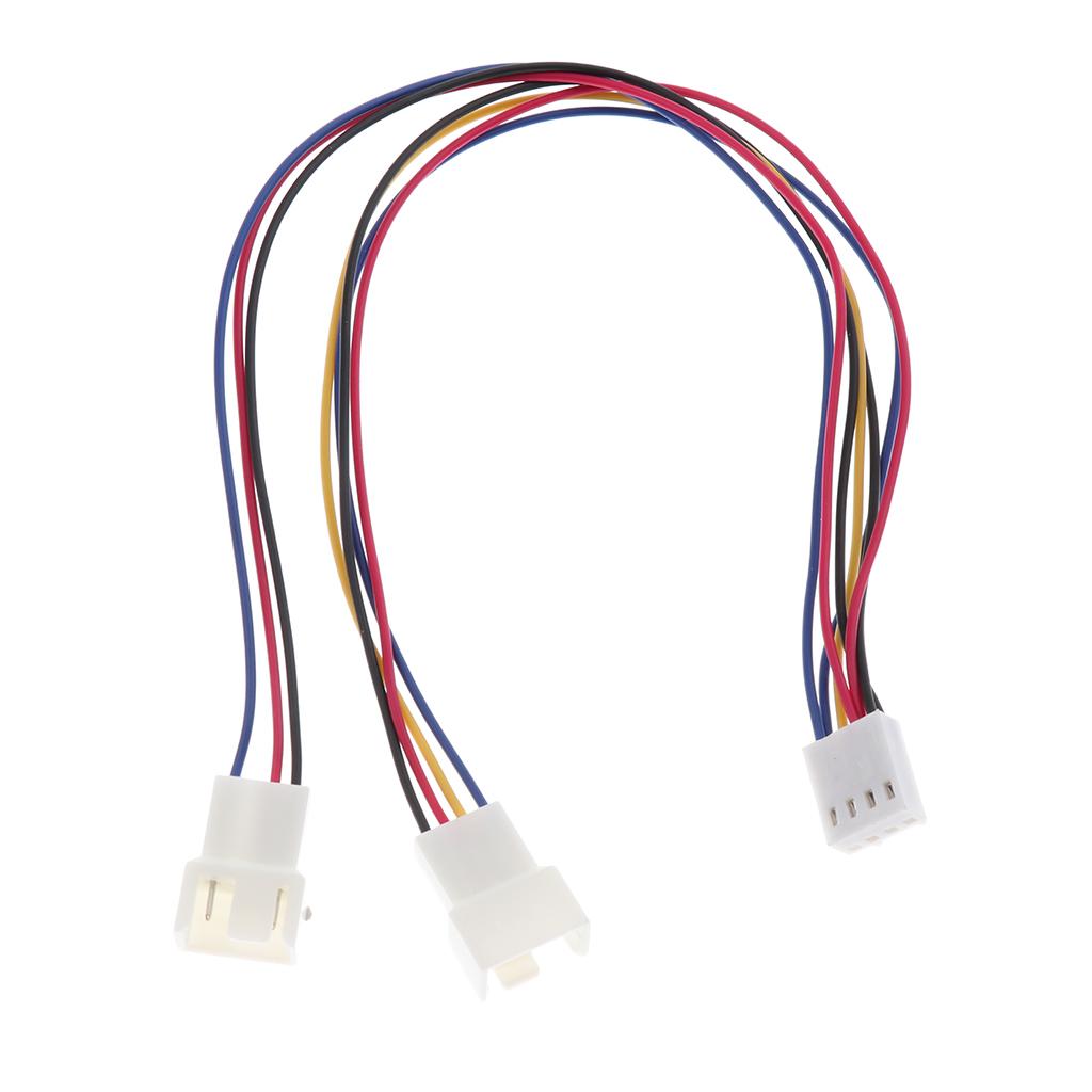 10 Inch 2 Way 3/4 Pin Y Splitter Adapter Cable for PWM Fans in The CPU PC Case