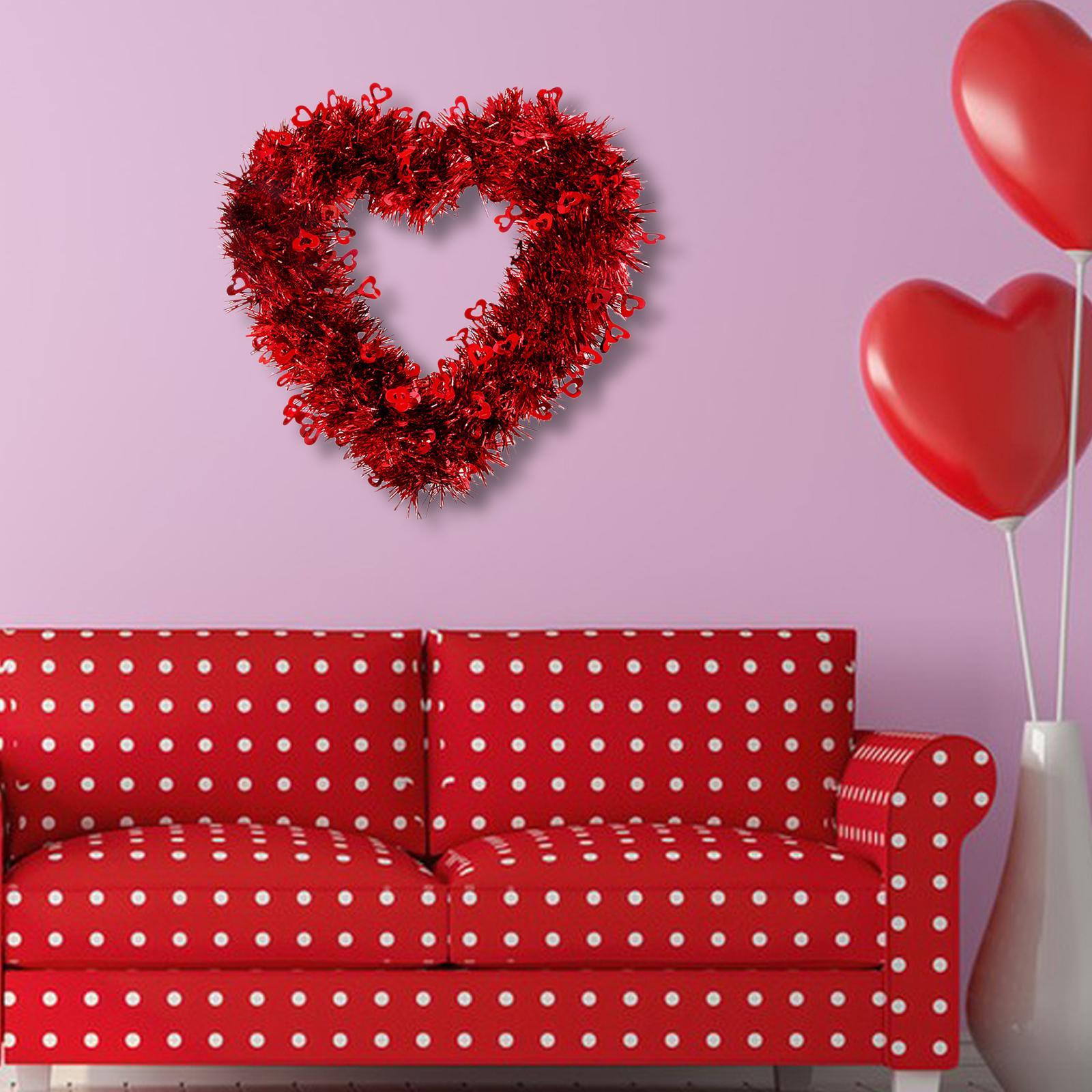 Valentine's Day Heart Wreath Decorative Wall Hanging for Wedding Home