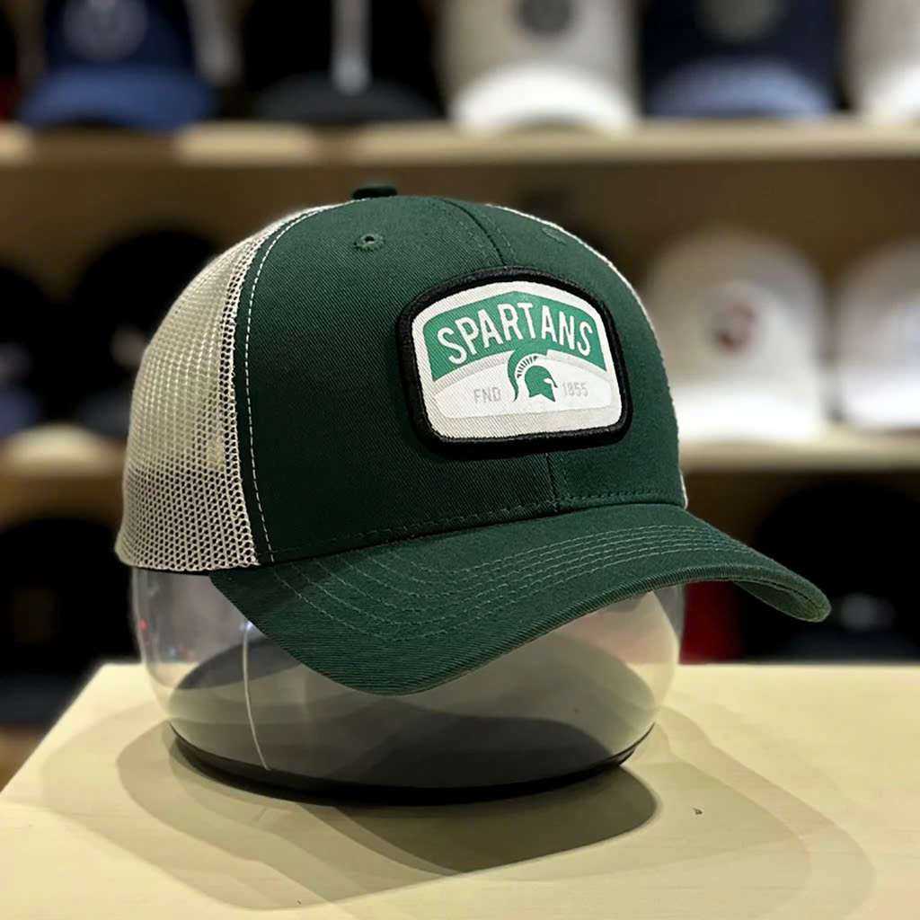 (NEW) Nón kết, mũ lưỡi trai Unisex Michigan state Spartans vải kaki nhập khẩu thời trang (Ảnh thật)