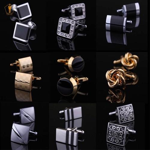 Khuy măng sét TRAZ Cufflinks cài tay áo sơ mi nhiều kiểu dáng màu sắc đính đá sang trọng lịch lãm cho nam