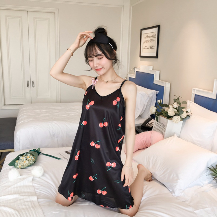 Váy Ngủ Lụa Satin 2 Dây Mềm Mịn Cao Cấp (40-70kg) - Tặng Kèm Bịt Mắt Đồng Bộ JD46