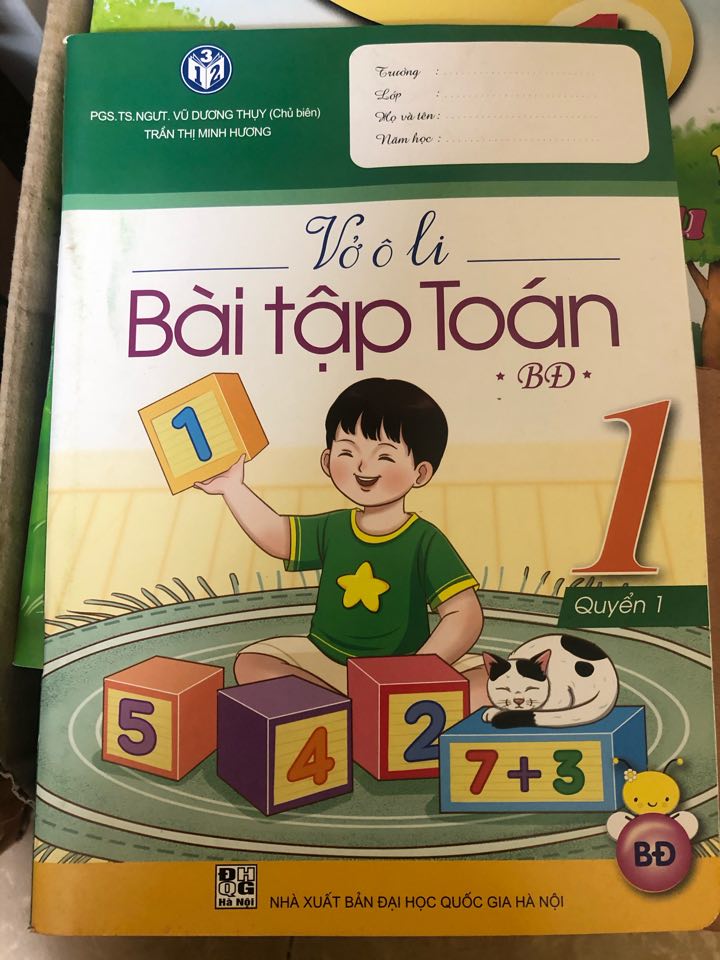 Bộ vở ô li bài tập Toán lớp 1