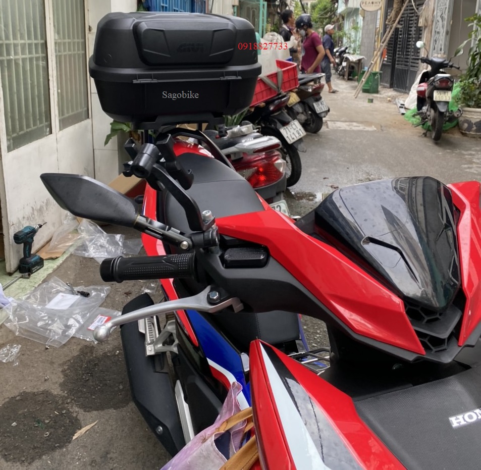 Thùng Givi E43NTL, tựa lưng BE3N V2, baga HRV Winner X 2022, thùng xe WinnerX V3