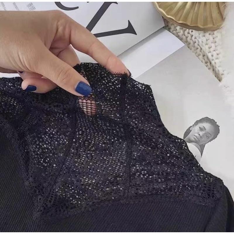 ÁO GIỮ NHIỆT LÓT LÔNG PHỐI CỔ VÀ TAY REN