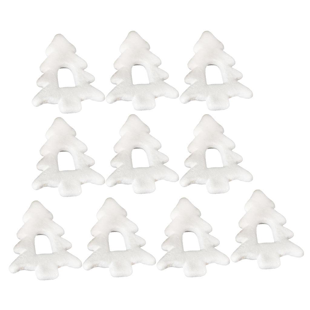 10 Pieces White Styrofoam Christmas Tree Ornaments for Party Decor DIY Kid Craft