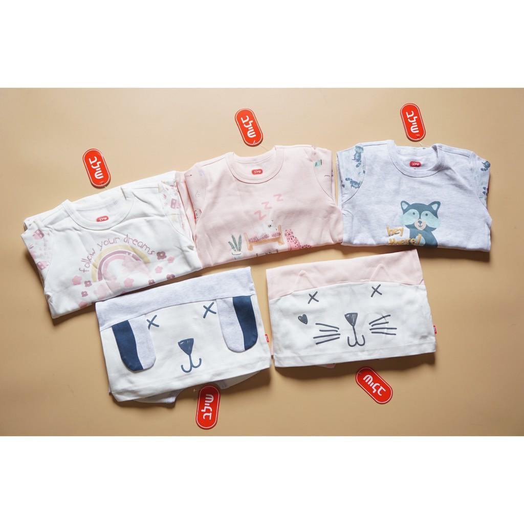 Bộ dài tay thun cotton bé gái 2-5 tuổi