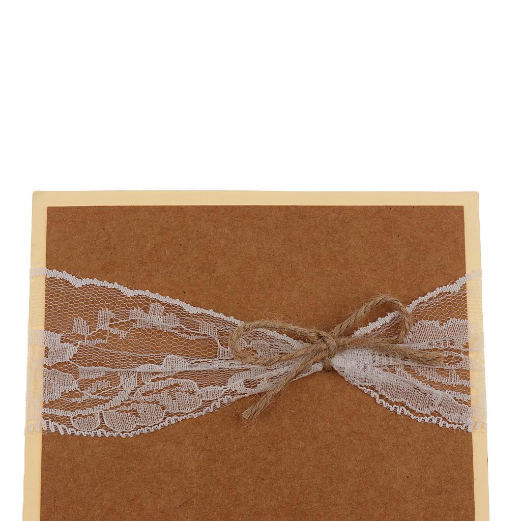Lace Paper Wedding Invitation Cards Letters With Envelopes Pack Of 5pcs