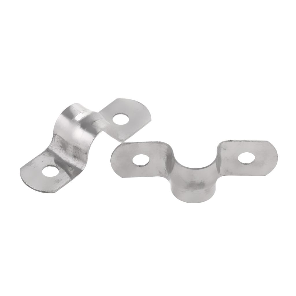 2 Pieces Pipe Tube Conduit Stainless Steel Hanger U Strap Clamps Clip