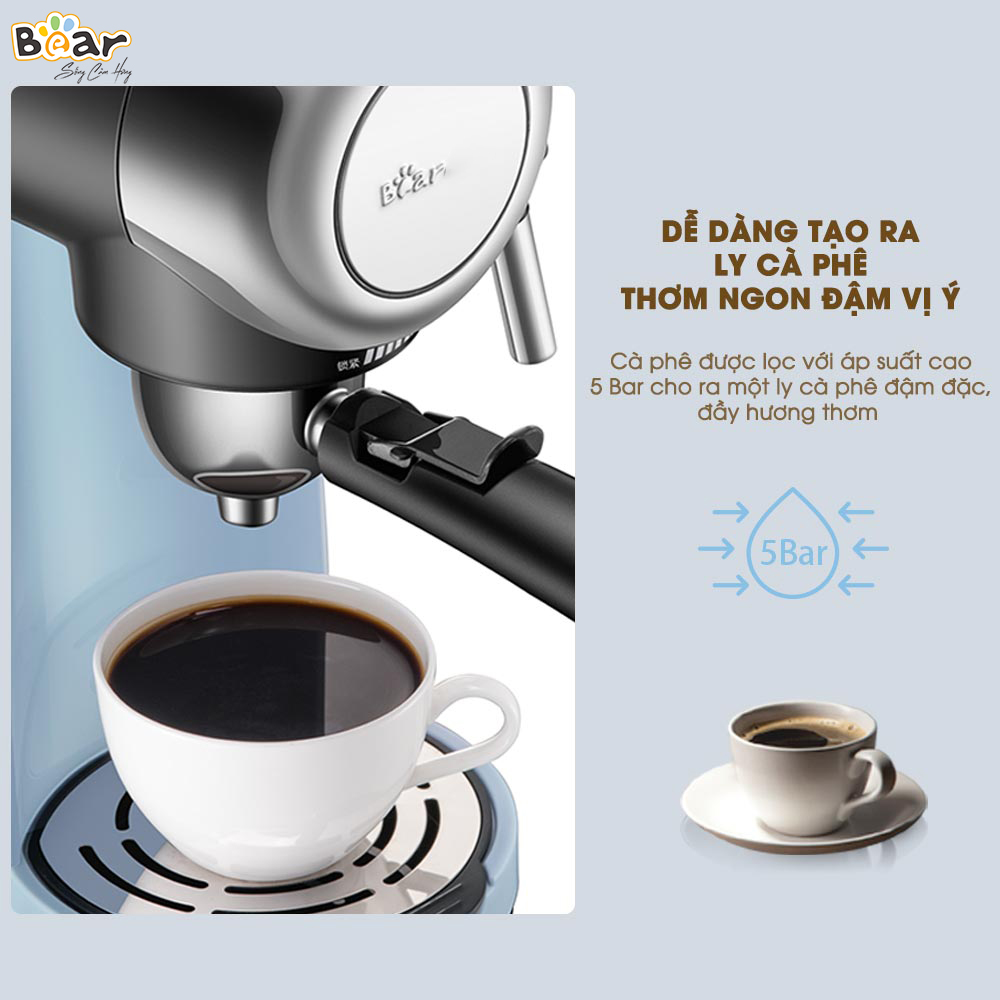 Máy Pha Caphe Bear Tự Động Pha Cafe, Pha Espresso Phong Cách Ý CF-B02V1-Hàng Chính Hãng