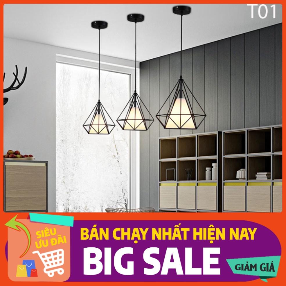Đèn thả kim cương đen khung sắt sơn tĩnh điện phi 250-T01