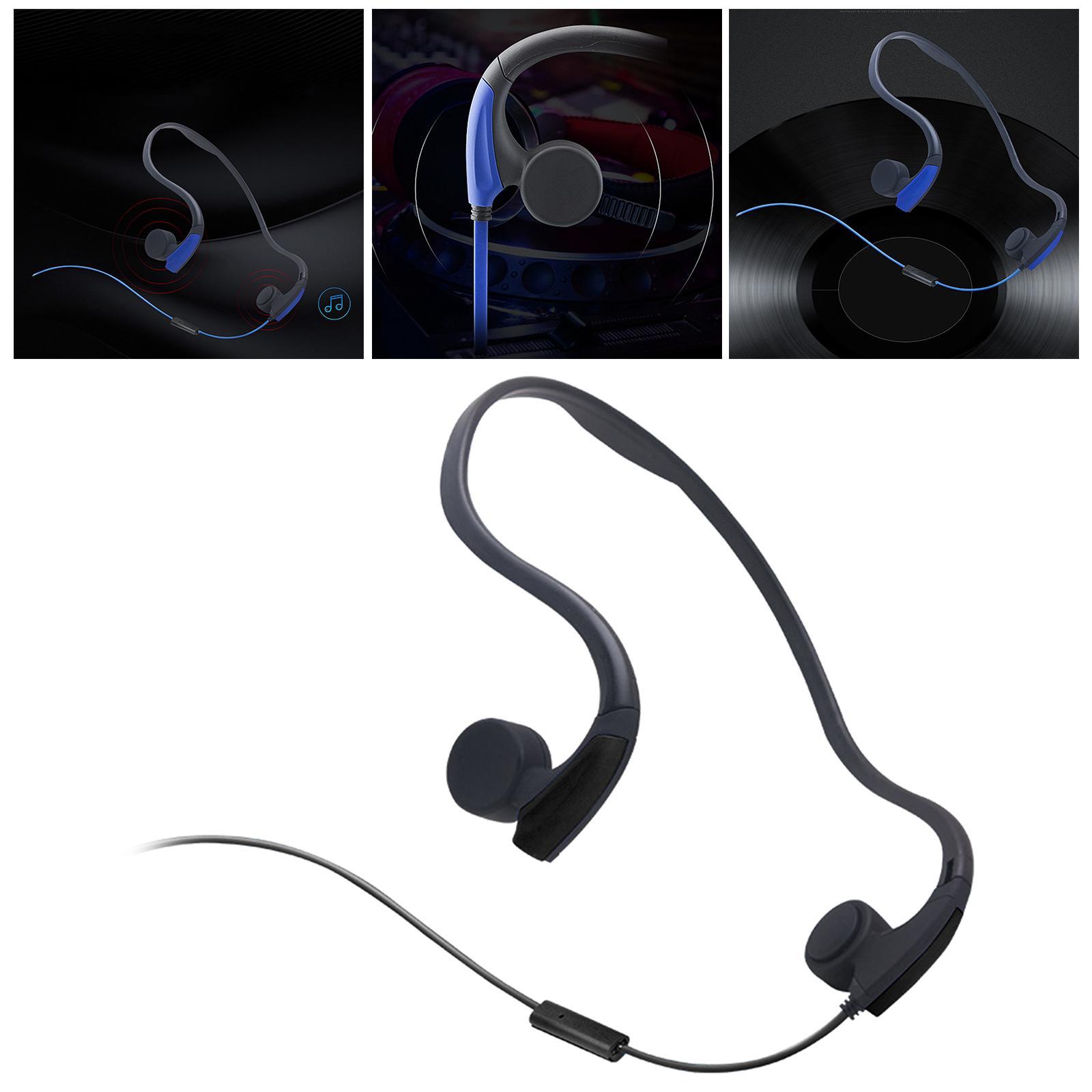 Bone Conduction Wired Headset Voice Control with Mic Neckband Headset Headphones Earphone for Running Sports Mobile Phones Game Music