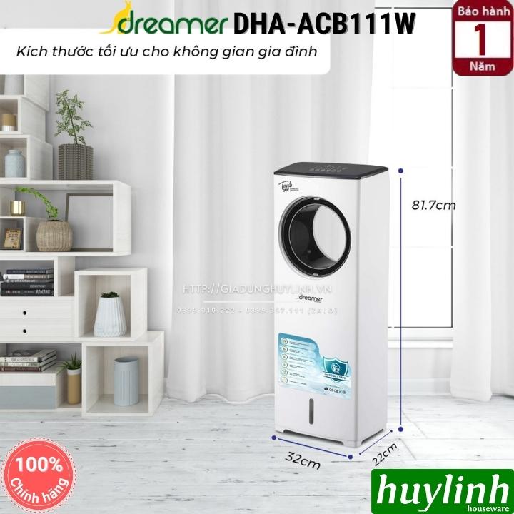 Quạt điều hoà không cánh Dreamer DHA-ACB111W - 110W - công suất 1800m3/h - ion âm - 3 tốc độ  - Hàng chính hãng