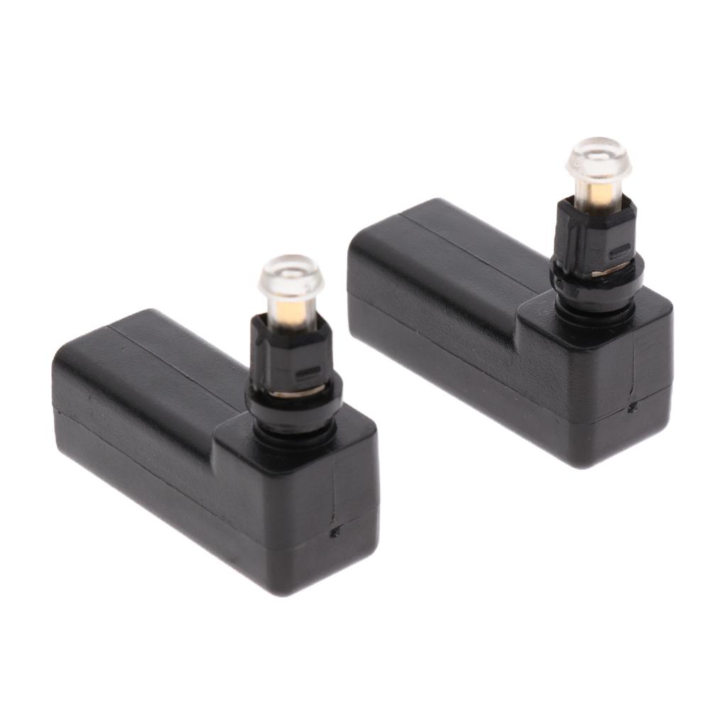 2  Female to Optical 3.5mm Mini-Plug Right Angle 90 Degree Adapter