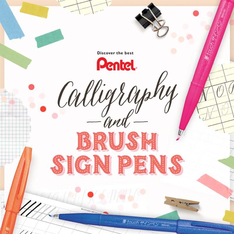 Bút viết thư pháp Pentel Fude Touch Brush Sign Pen nhiều mầu/ #pentel Sign Pen