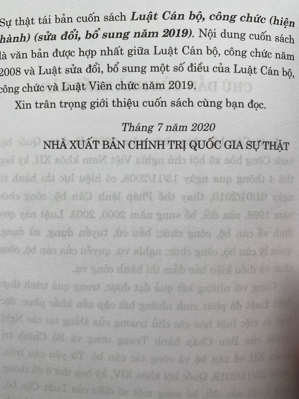 Luật Cán Bộ, Công Chức