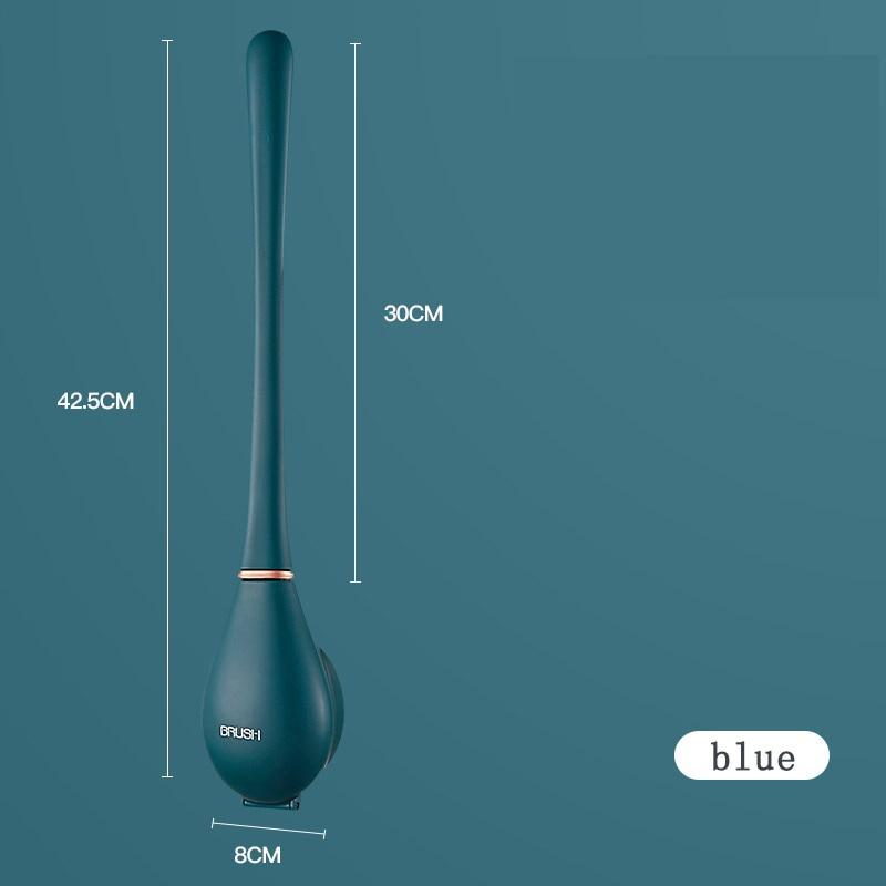 Silicone Brush Head Toilet Brush Wall-Mounted Automatic Opening And Closing Bathroom Cleaning Brush Set No Dead Corner Wash