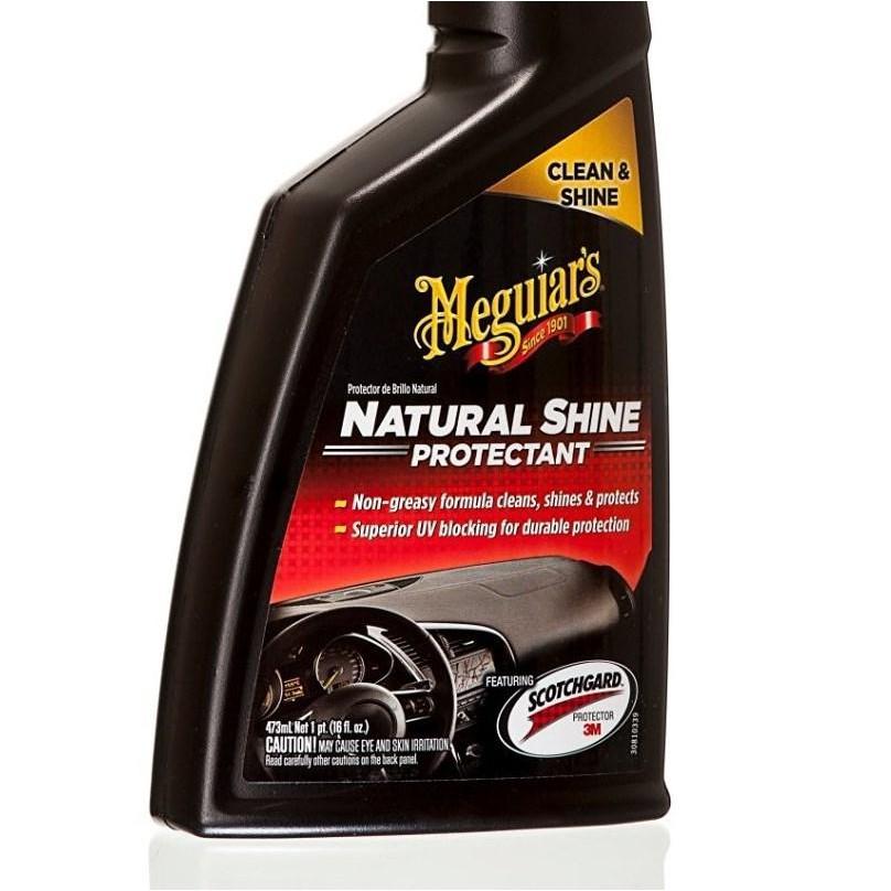 Meguiar's Dưỡng đen nhựa, cao su nội thất - độ bóng tự nhiên - Natural Shine Vinyl & Rubber Protectant - G4116, 473 ml
