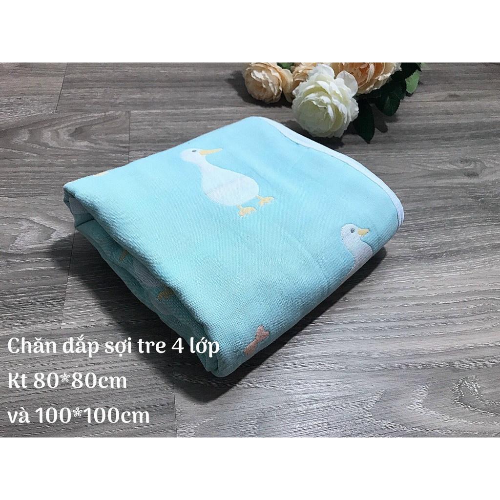 CHĂN/KHĂN 4 LỚP IN HÌNH 2 MẶT DÙNG ĐẮP CHO BÉ 80X80CM