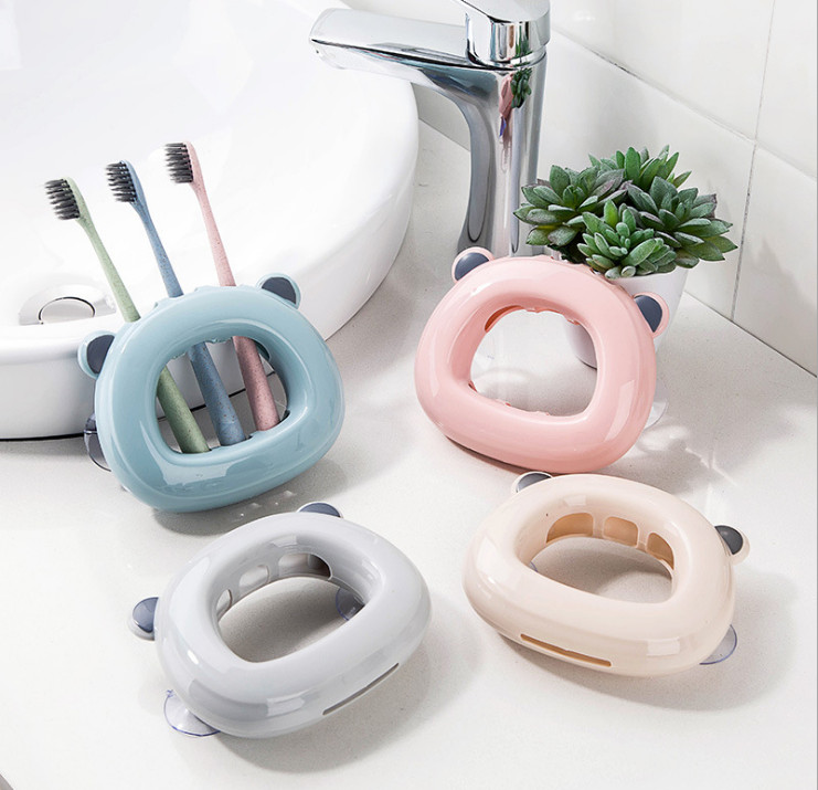 Treo bàn chải hình gấu hít chân không, hộp đựng bàn chải đánh răng hình gấu  GD476-Gau-TreoBC