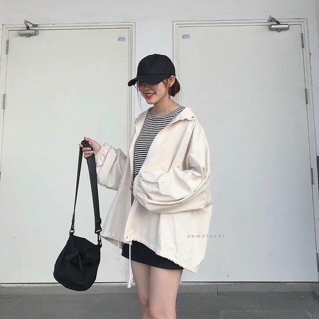 Áo khoác kaki nữ chống nắng tia UV cực tốt form rộng siêu đẹp thời trang hottrend genz cho các bạn trẻ