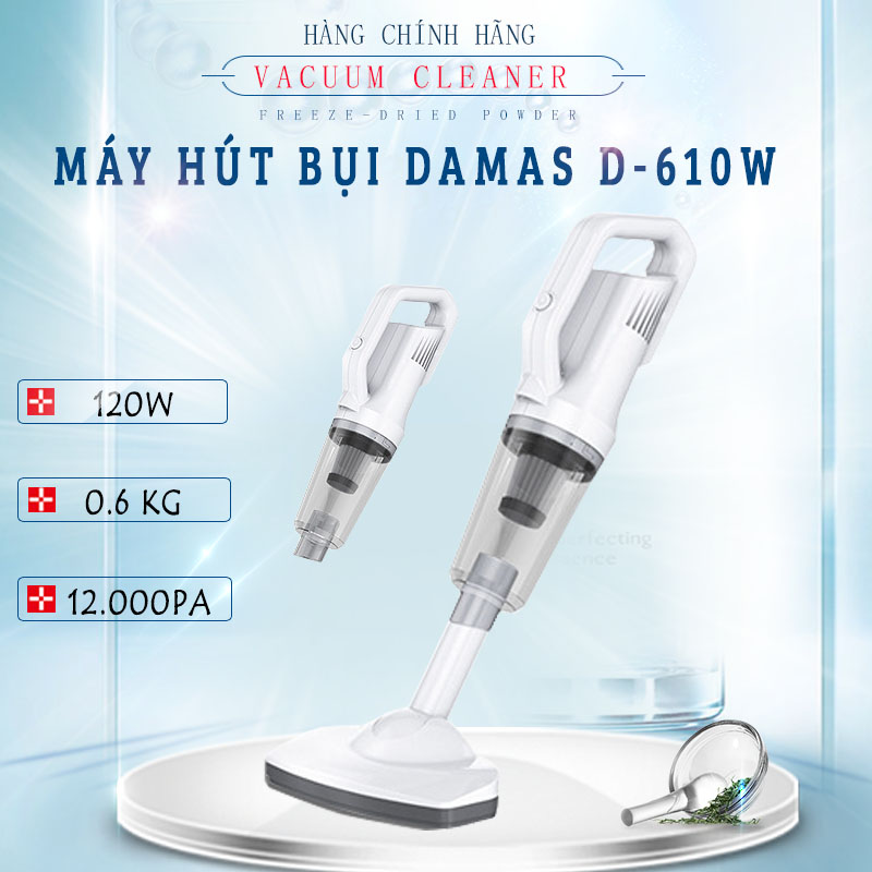 Máy Hút Bụi Cầm Tay Không Dây Sạc Pin Đa Năng Damas D610W - Hàng Nhập Khẩu