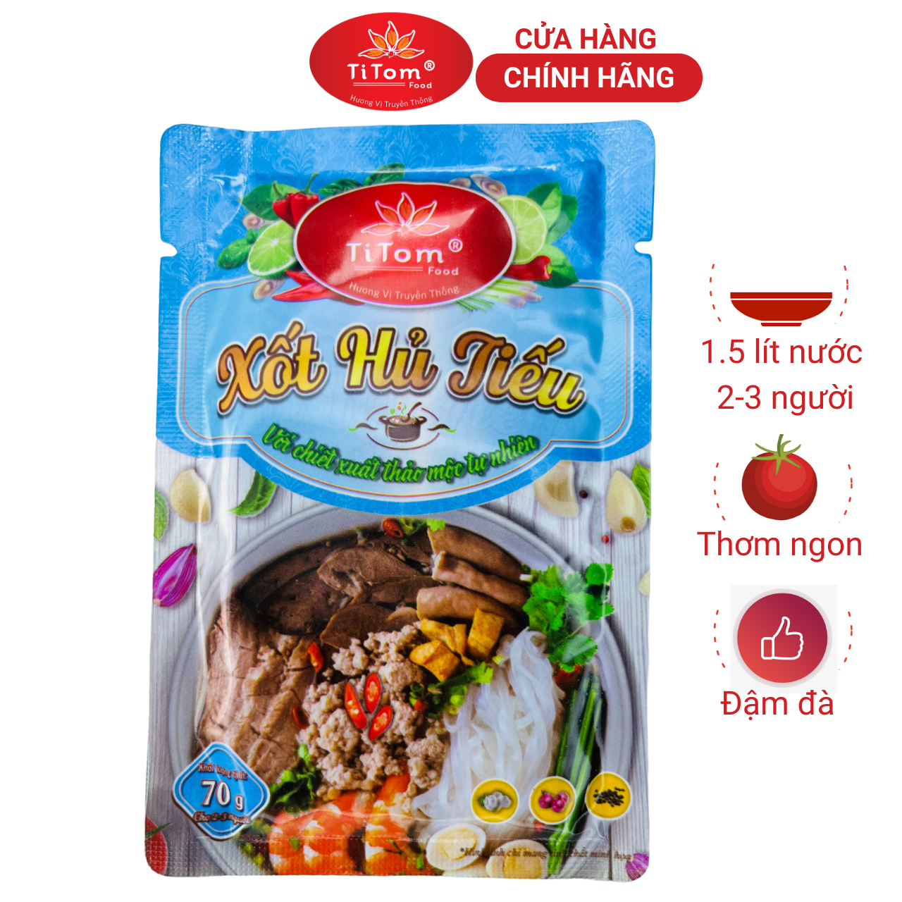 Xốt hủ tiếu Titom gói 70g gia vị hủ tiếu hoàn chỉnh dùng nấu nước lèo hủ tiếu