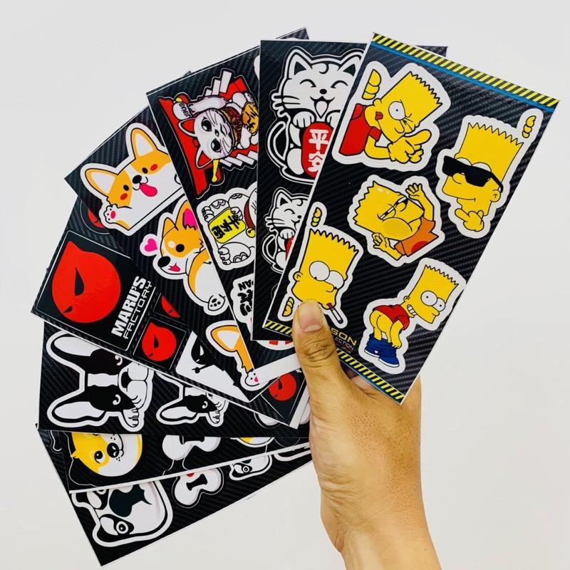 Tem logo xe, hoạt hình chất liệu PVC chính hãng decal SHINLUNG với công nghệ in ấn NHẬT BẢN không thấm nước