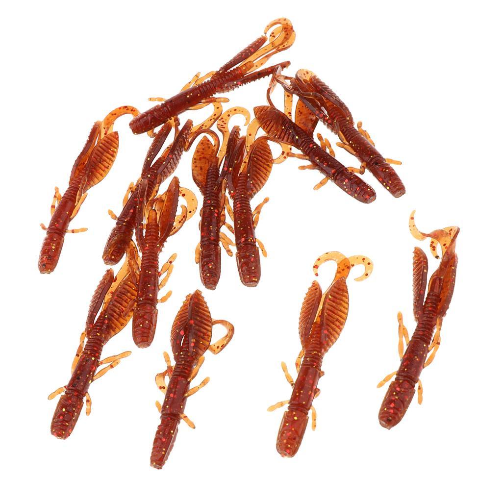 12pcs Soft Worm Lures Shrimp Artificial Fishing Baits Fast Sinking Lobster Crankbaits