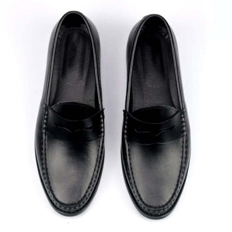 Giày Lười Nam DECEMBER Penny Loafer Black White - LF01