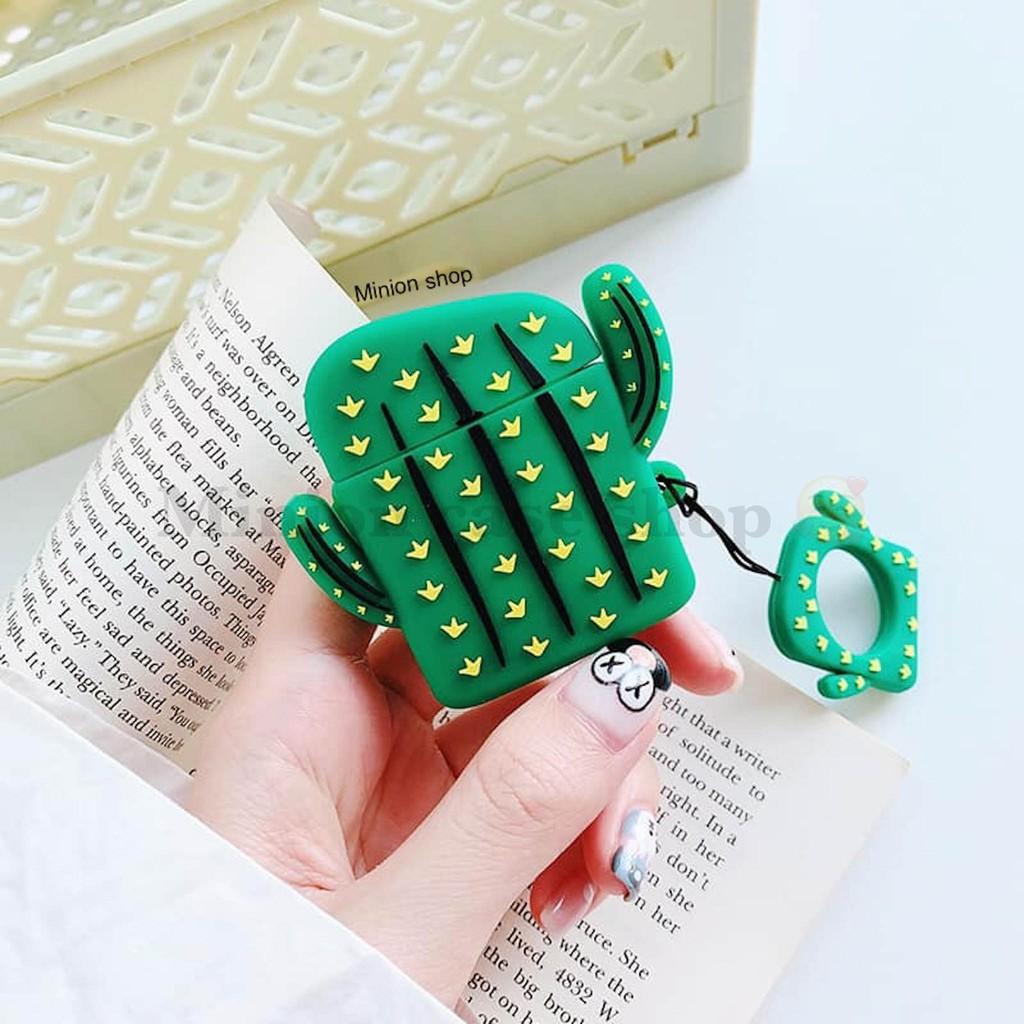 Bao Case Ốp dành cho airpod 1 và 2, tai nghe bluetooth i11,i12, i100, i9s... silicon 3D xương rồng cao cấp