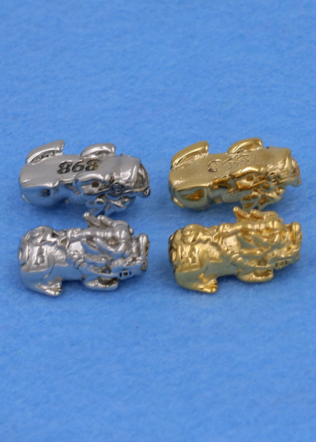 Chuỗi đeo tay Cẩm Thạch Đông Ninh 12 ly - cẩn Tỳ Hưu inox vàng VCTDNTHV12