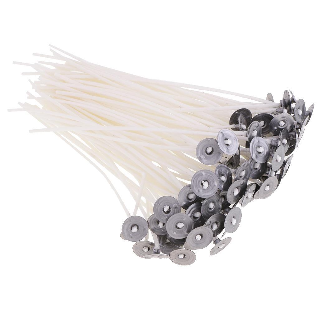 2-4pack Wholesale Cotton Candle Wicks with Sustainers for Candle Making 100pcs